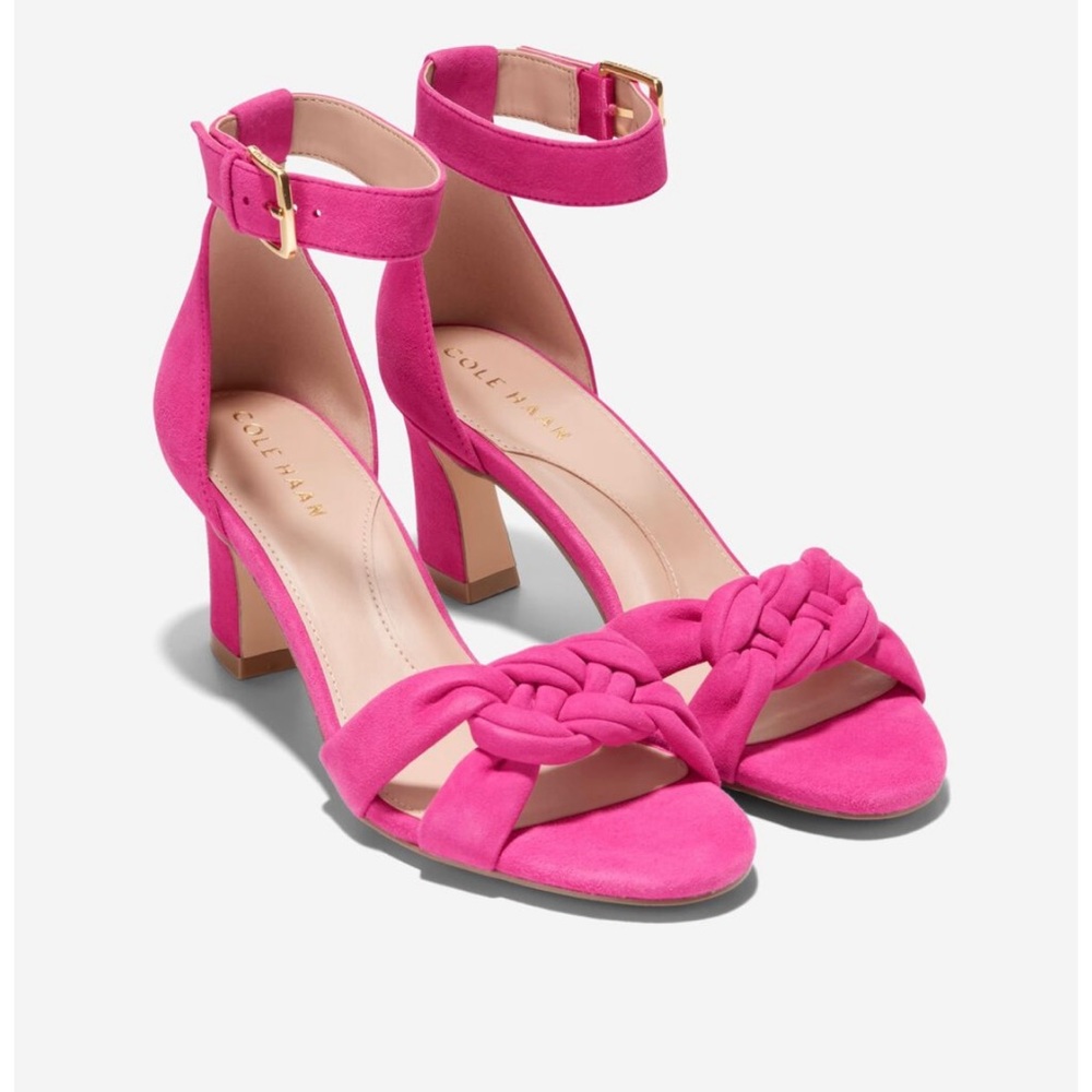 Women's Cole Haan Adella Braided Sandal in Hot Pink Suede Size 6.5